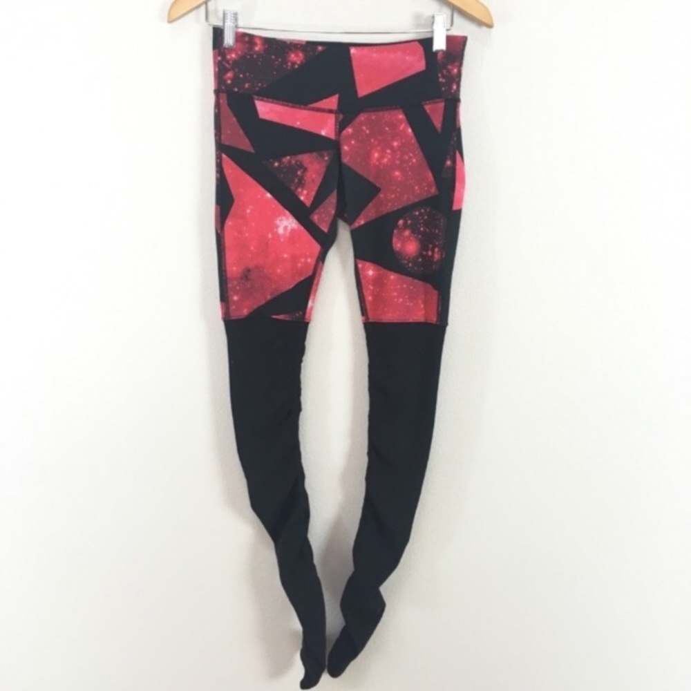 Alo Yoga Goddess Leggings Ribbed Red Black Women’s Size‎ XS